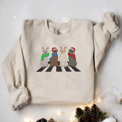 Christmas Labrador Retriever Sweatshirt Embroidered Dog Christmas Sweatshirt Dog Mom Sweatshirt Dog Lover Sweater Womens Christmas Sweater