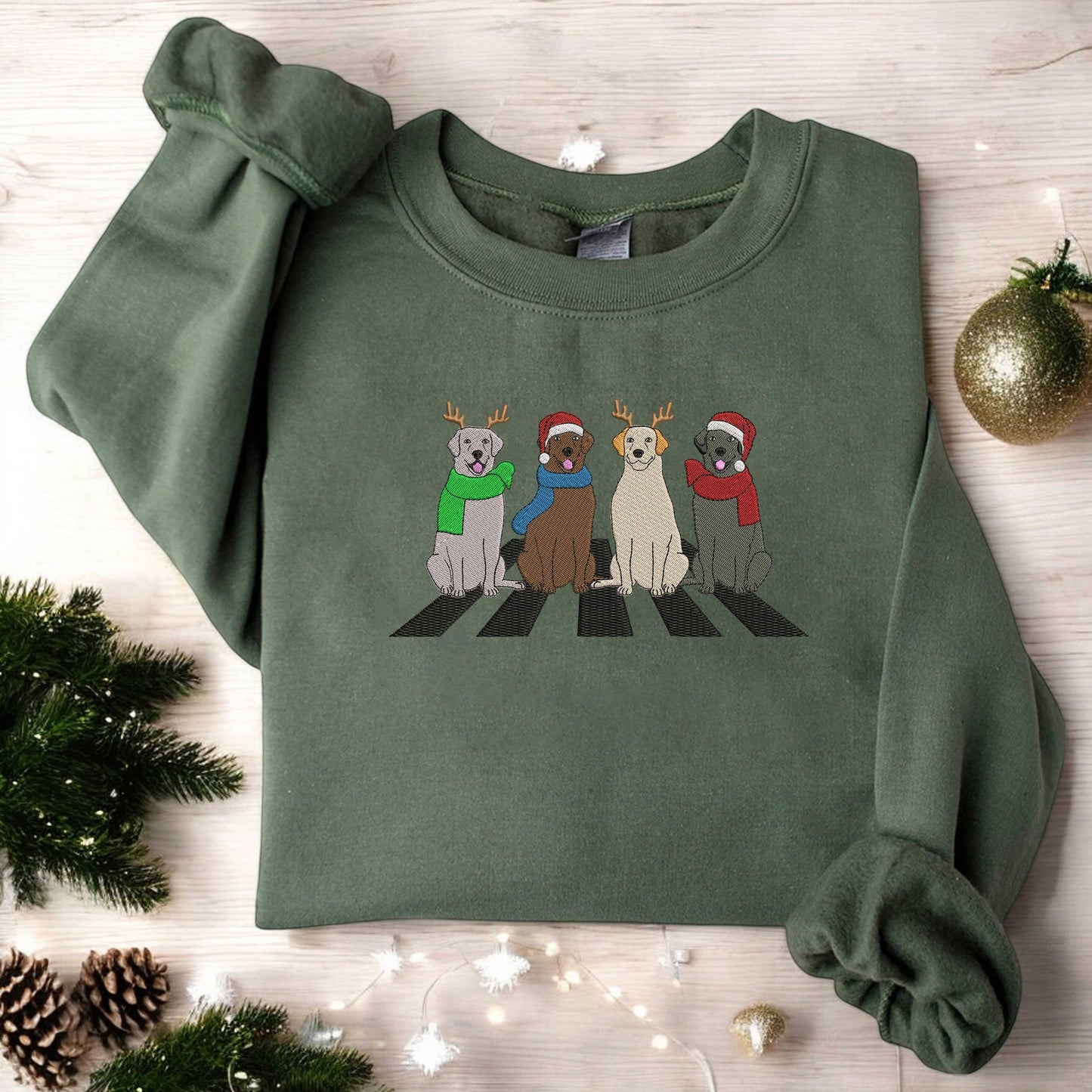 Christmas Labrador Retriever Sweatshirt Embroidered Dog Christmas Sweatshirt Dog Mom Sweatshirt Dog Lover Sweater Womens Christmas Sweater