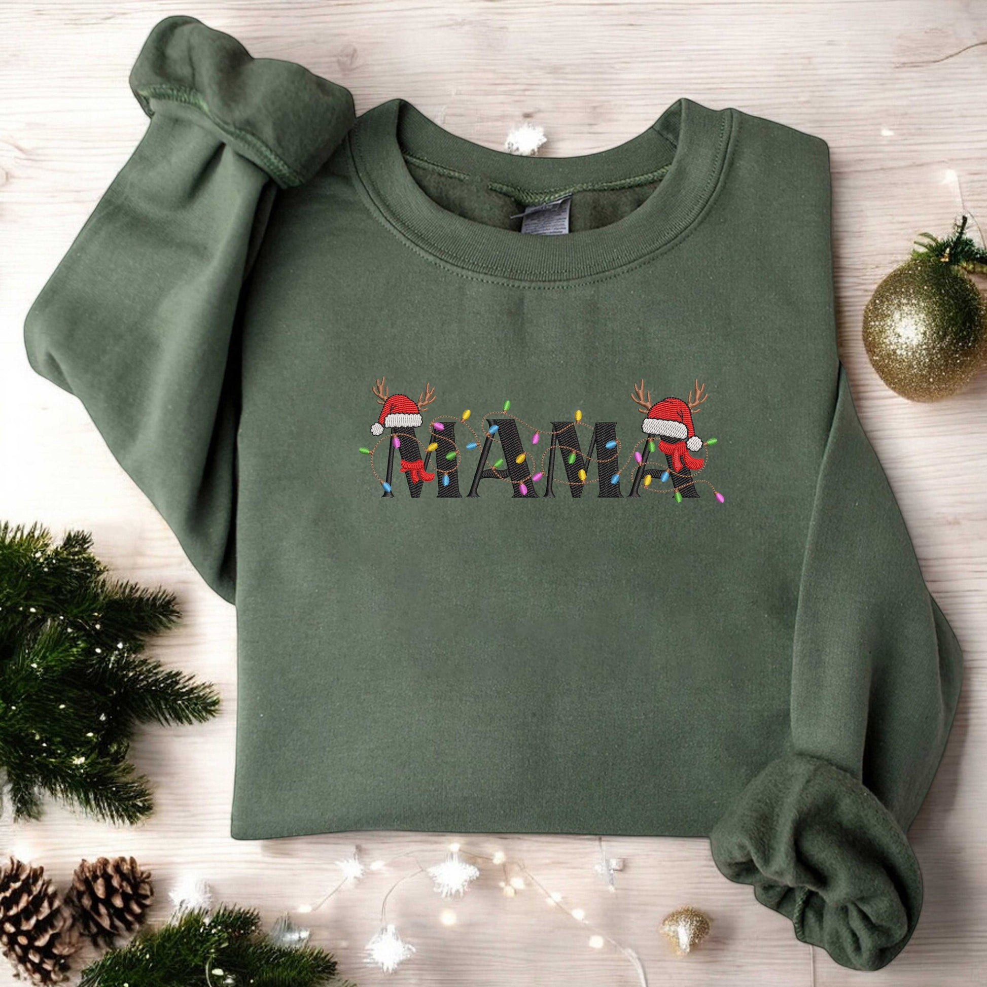 Christmas Mama Sweatshirts Embroidered Mama Claus Sweaters Christmas Mom Sweatshirt Family Christmas Sweater Family Christmas Xmas Gift