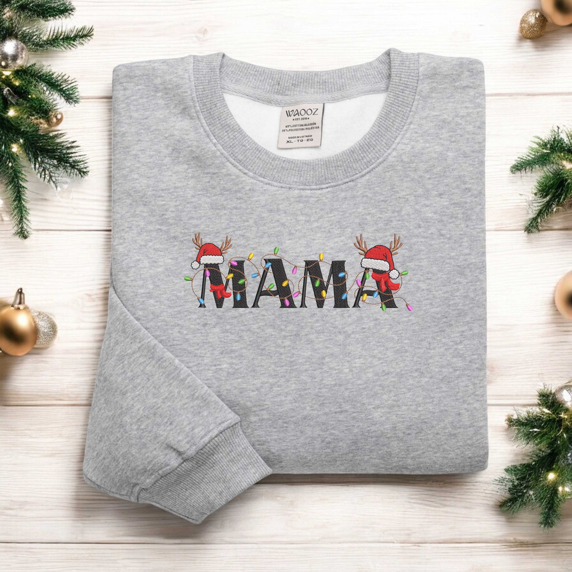 Christmas Mama Sweatshirts Embroidered Mama Claus Sweaters Christmas Mom Sweatshirt Family Christmas Sweater Family Christmas Xmas Gift