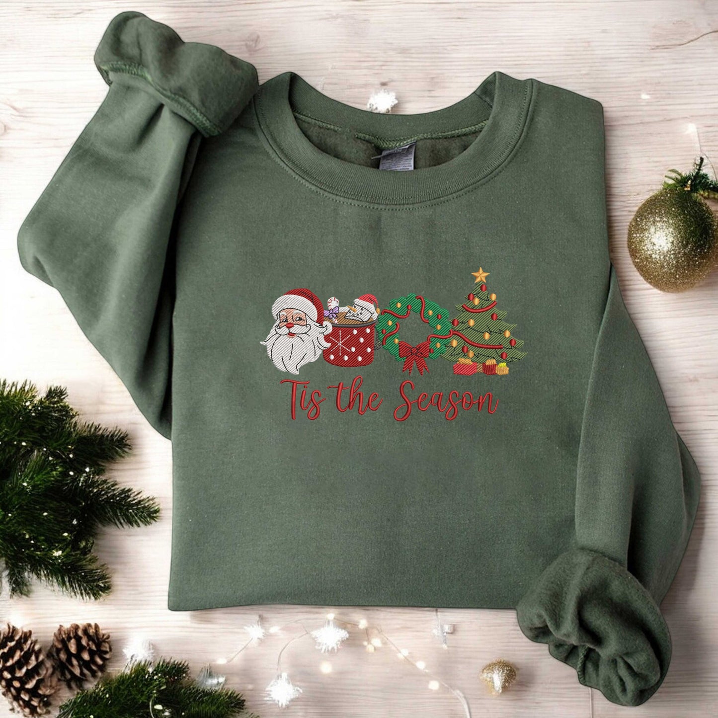 Tis The Season Sweatshirt Embroidered Christmas Tis The Season Sweatshirt Merry Christmas Shirt Christmas Sweatshirt Cute Winter Hoodie