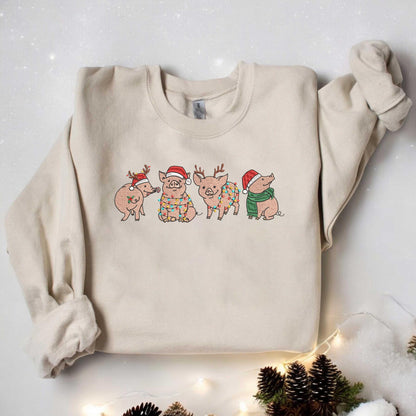 Merry Pigmas Sweatshirt Christmas Pig Sweater Christmas Pig Sweatshirt Pig Lover Gift Sweatshirt Funny Farmer Shirt Xmas Gift Christmas Gift