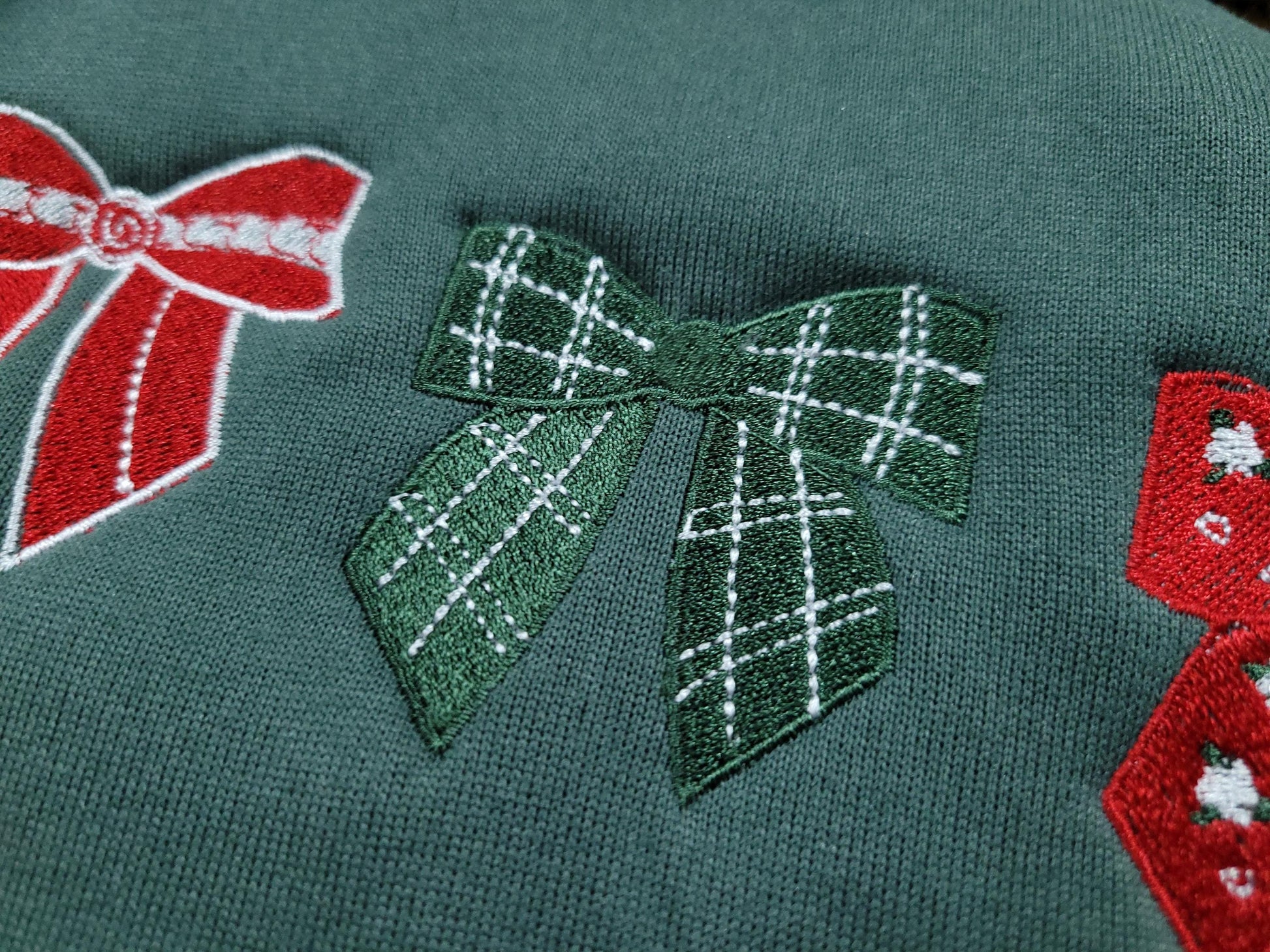 Embroidered Sweatshirt Christmas Bow, Christmas Embroidered Sweatshirt, Christmas Gift, Christmas Outfit, Crewneck Sweatshirt