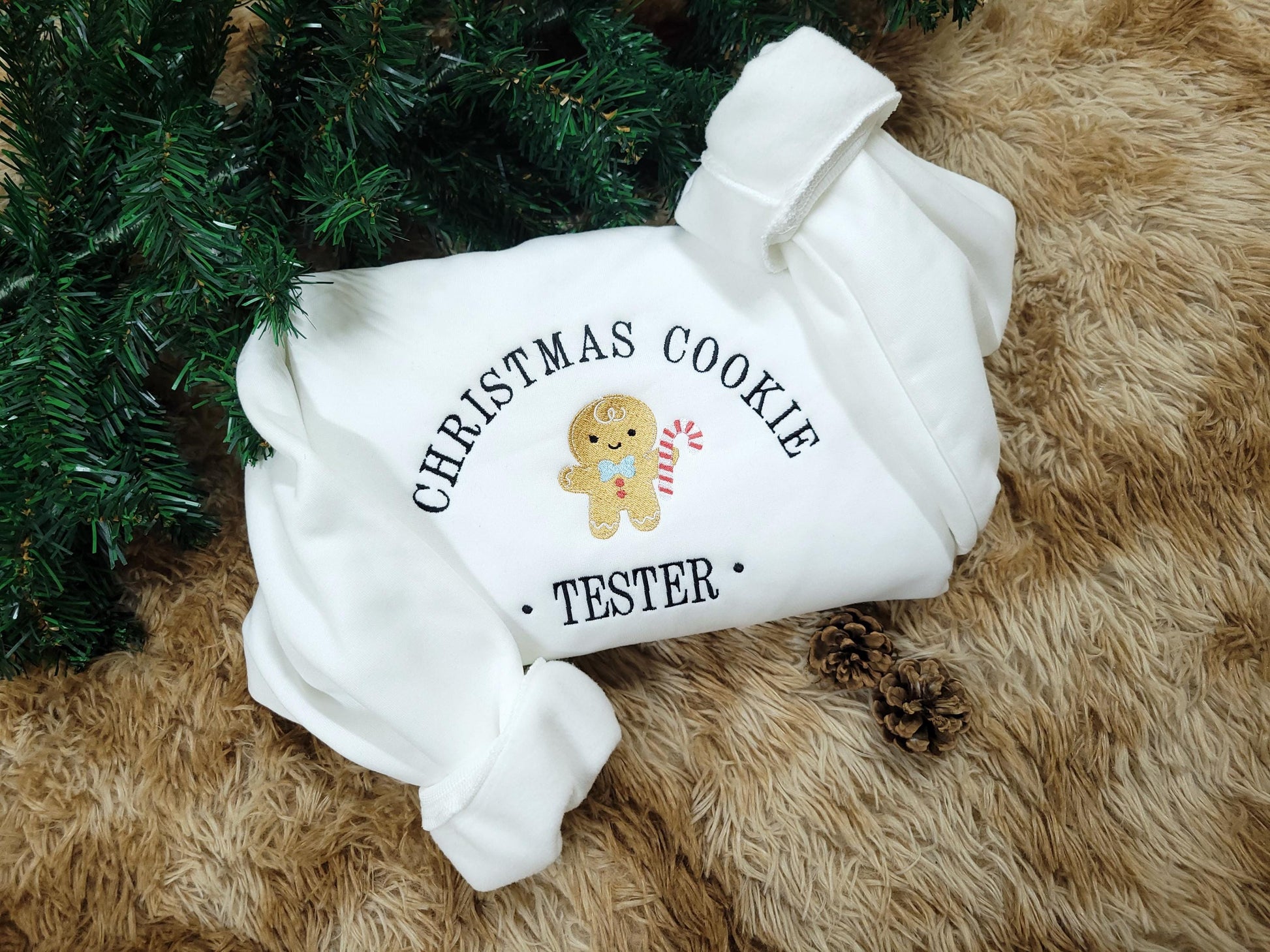 Embroidered Sweatshirt Christmas Cookie Baker Gingerbread, Christmas Outfit, Christmas Sweatshirt, Christmas Gift, Woman's Sweatshirt