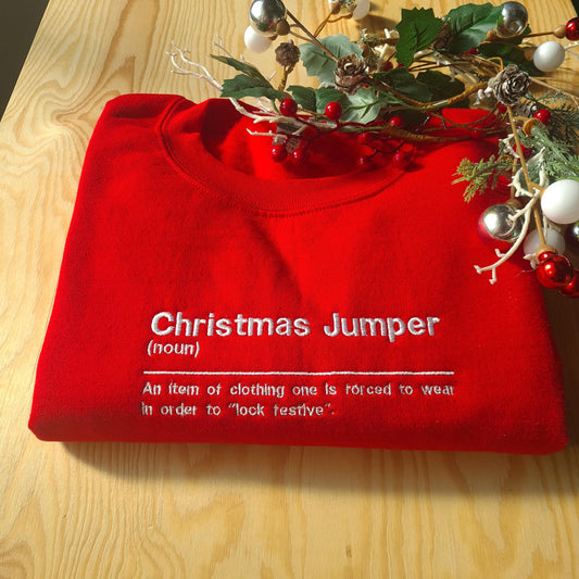 Christmas Embroidered Jumper, Funny Christmas Jumper, Christmas Jumper Definition Sweatshirt, Funny Christmas Gift, Ugly Christmas Jumper