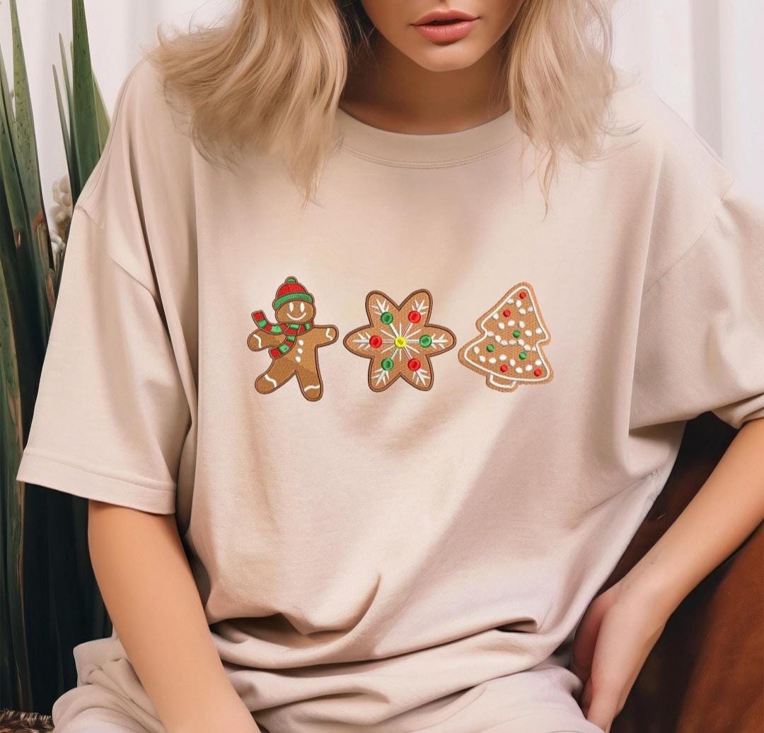 Christmas COOKIES crewneck sweatshirts, holiday sweater, christmas sweater, embroidered sweatshirt, gingerbread, Santa, gift