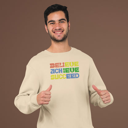 Quote Belive Succeed - Embroidered Sweatshirt, T-shirt, Hoodie