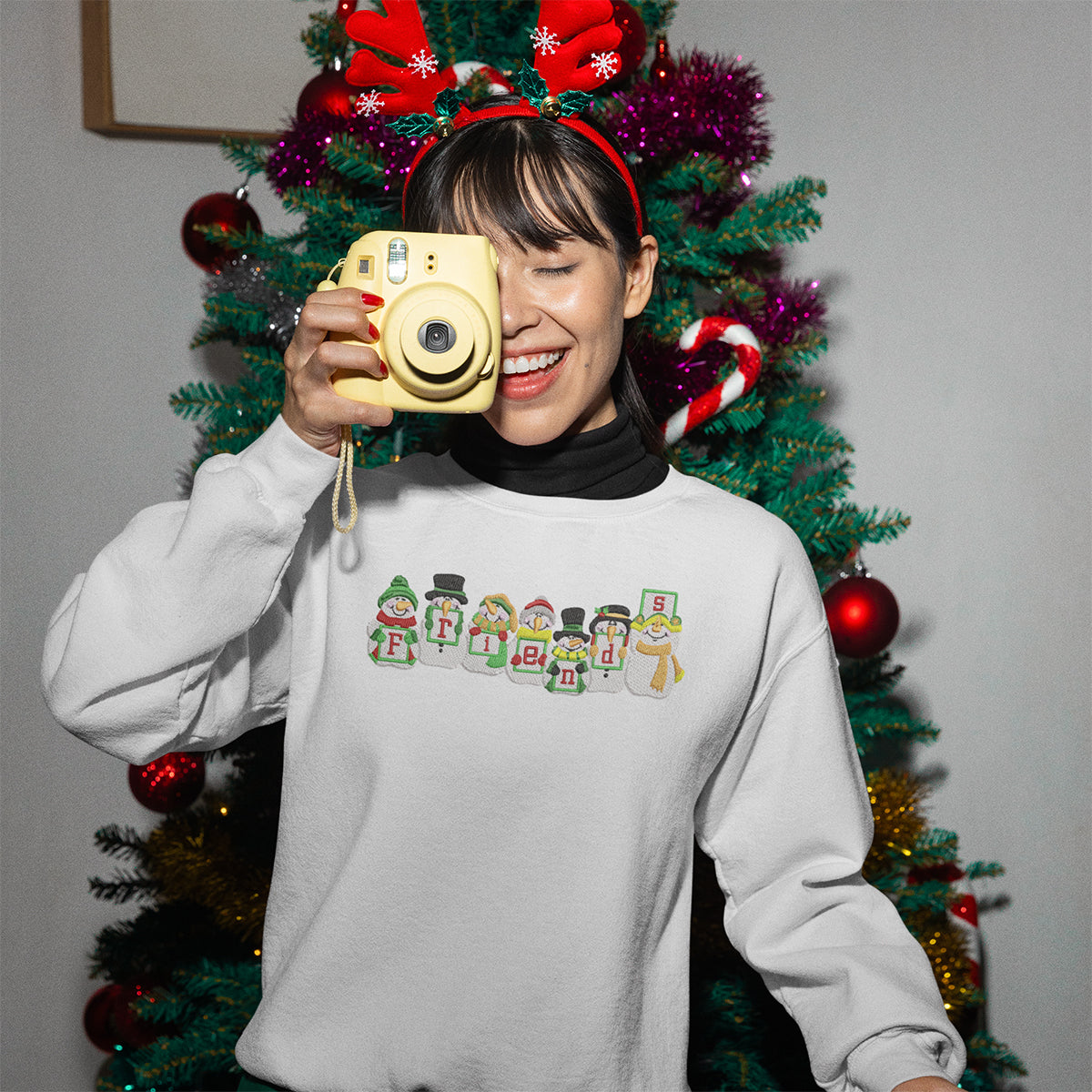 Snowmen Friend Noel Merry Christmas - Embroidered Sweatshirt, T-shirt, Hoodie 2